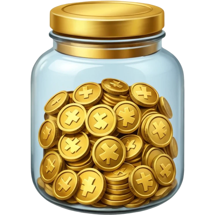 jar full of coins with nothing on them emoji