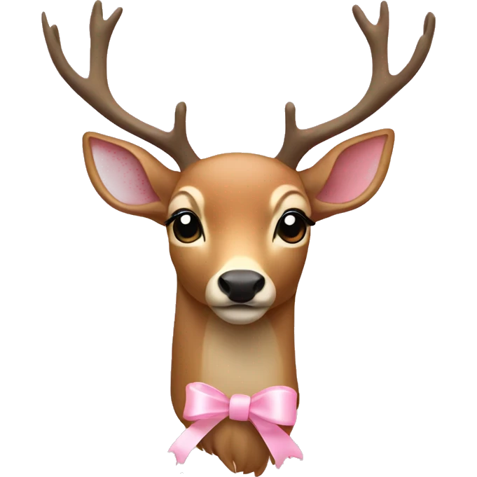 deer with light pink ribbon  emoji