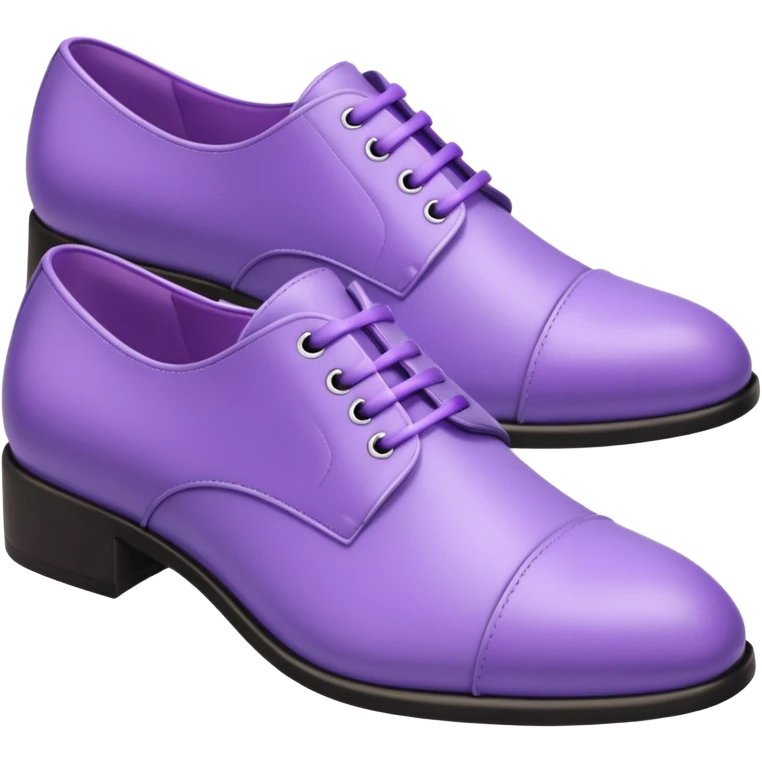 A 3D cartoon lavender-purple Formal shoes with soft texture,  and smooth reflections, isolated on plain background, Memoji-style. emoji