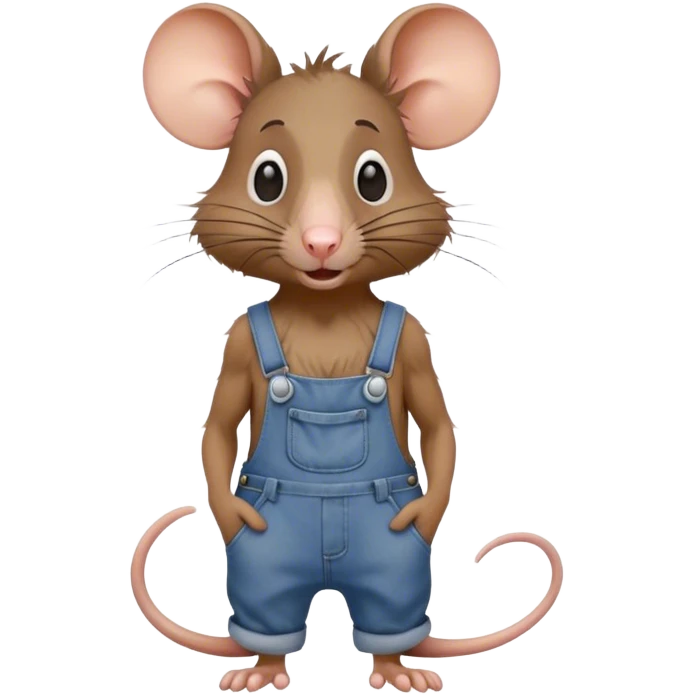 skinny rat disheveled long-nose wearing-overalls no-shirt confused emoji