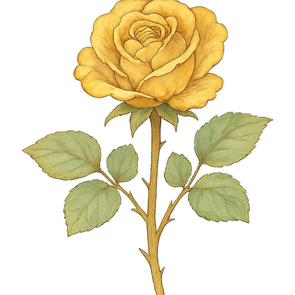 gold rose ghibli style emoji