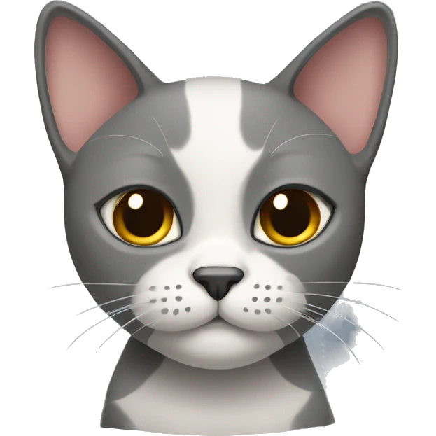 Dark gray scotish with fold ears cat and colour point cat emoji