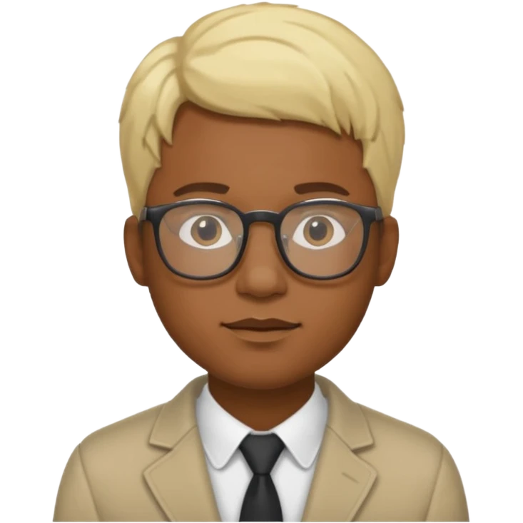 Blonde black man wearing glasses emoji