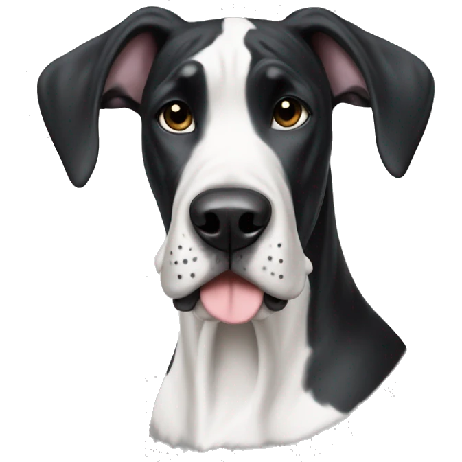 Black and white great Dane emoji
