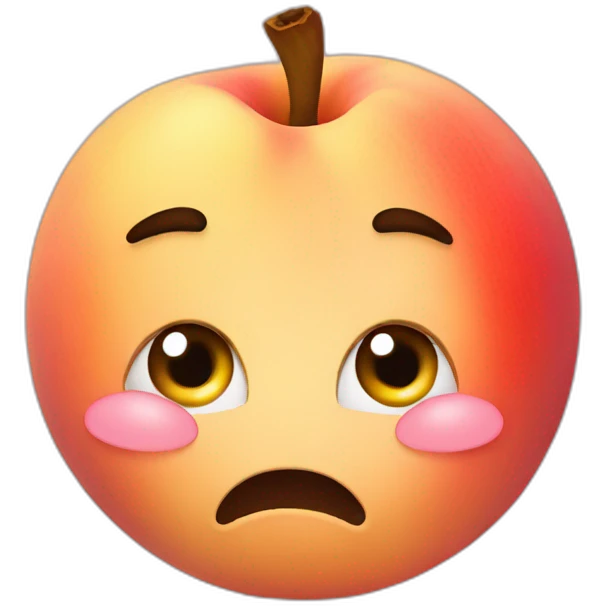 Crying peach emoji