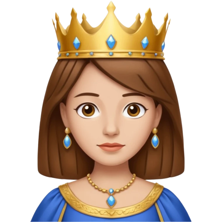 A queen with brown hair called Dilo emoji