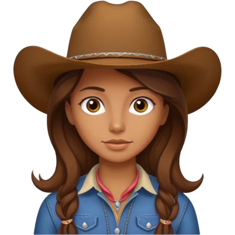 girl cowboy with no hat emoji