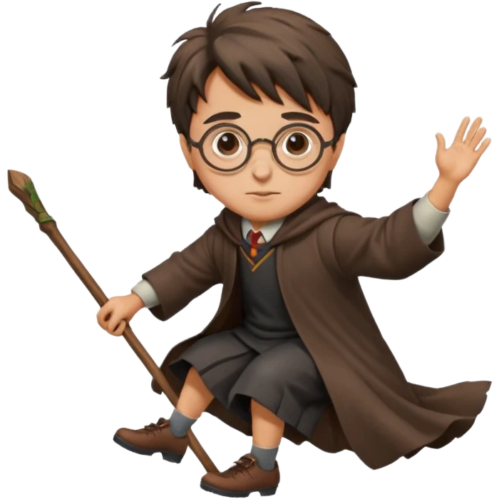 Harry potter riding on a broomstick emoji