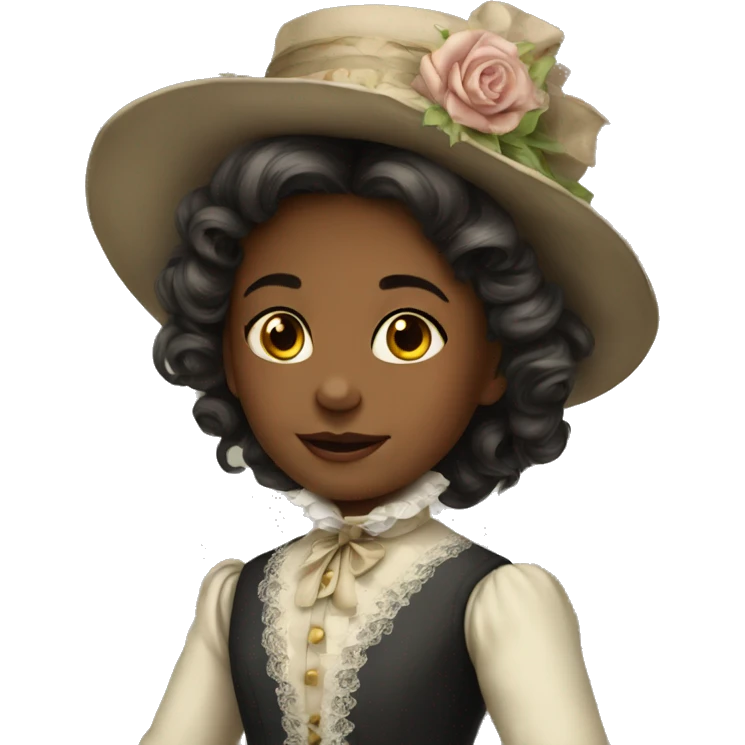 
young girl in 19th century costume emoji