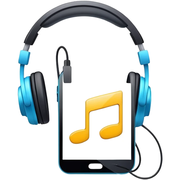 2010 music playlist icon with headphones and smartphone emoji