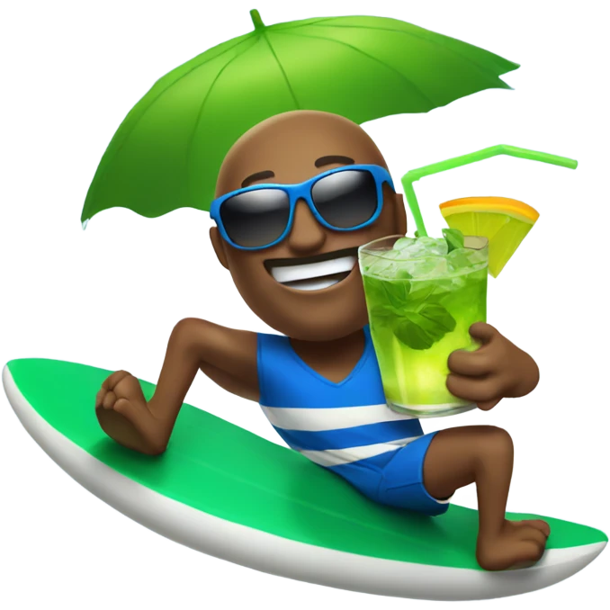 Football surfing with sunglasses and a mojito emoji