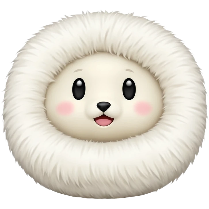 white round pillow made out of fur emoji