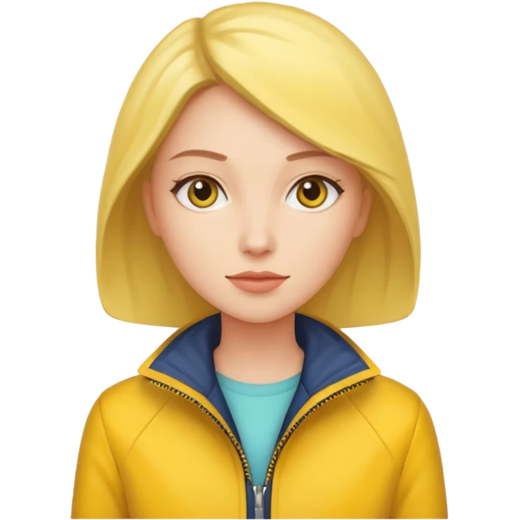lady with yellow jacket. emoji