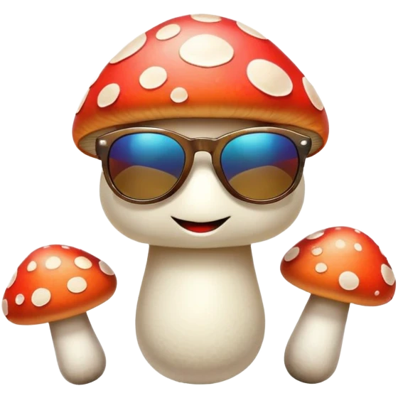 Mushrooms wearing sunglasses emoji