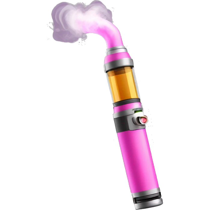 a vape / e-cigarette smoking device pink flavour emoji