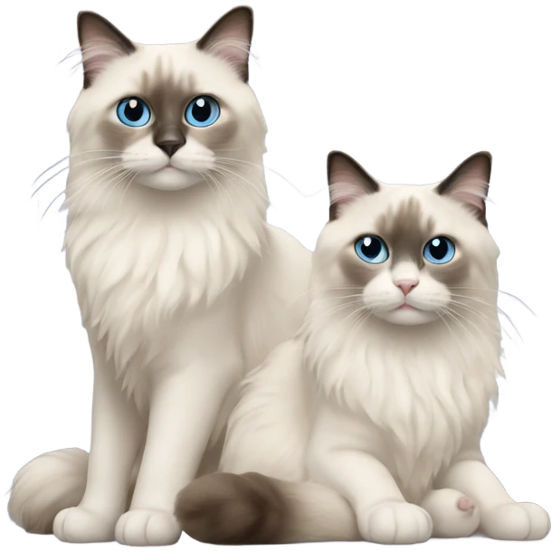 Two Ragdoll cats emoji