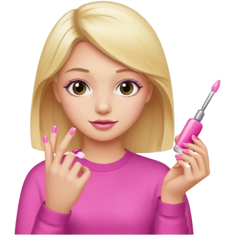 Blondie girl making nails emoji