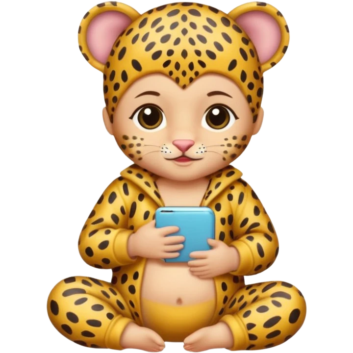 human baby with leopard patterned clothes emoji