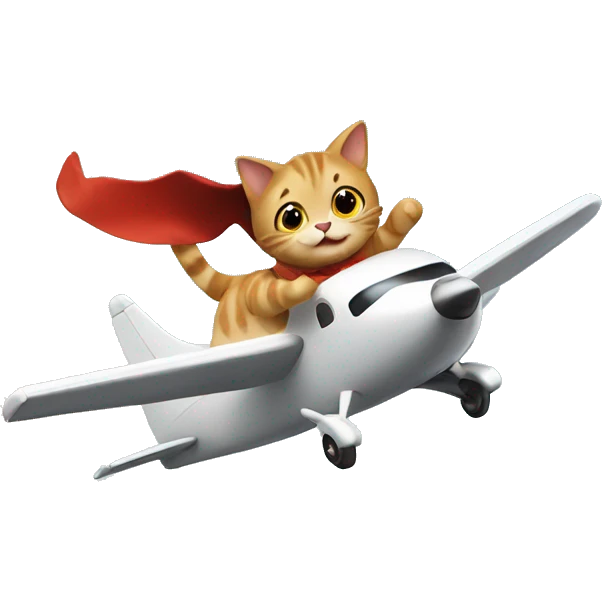 Cat flying a plane emoji