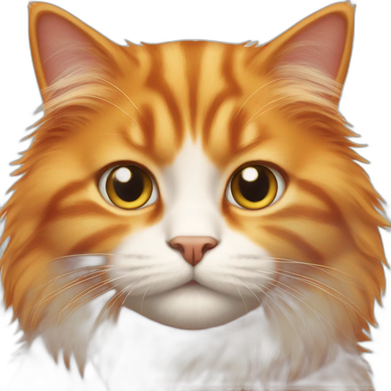 fluffy orange cat with short legs emoji