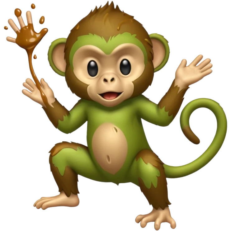 Green monkey throwing poop emoji