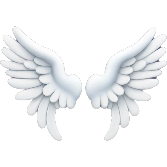 Clouds and angel wings hang over the road emoji