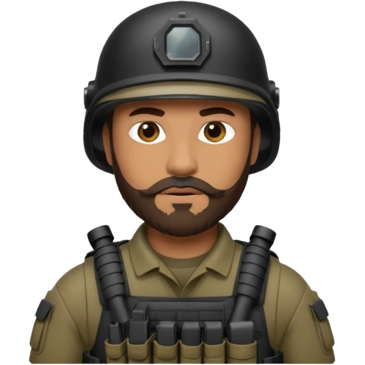 SWAT member with brown beard emoji