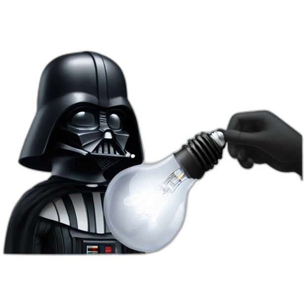 dark vader changing a light bulb emoji
