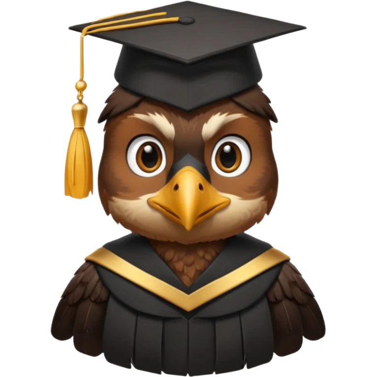 falcon with a black grad cap - semi realistic emoji