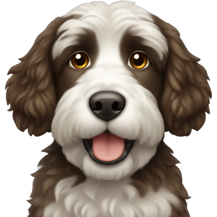 Newfypoo brown and white dog emoji