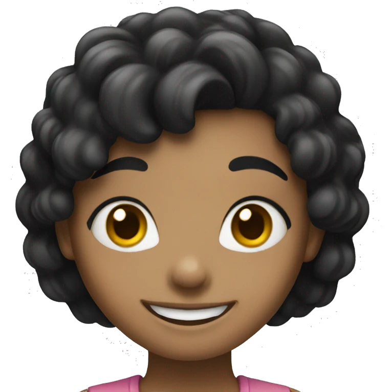 happy girl with black hair emoji