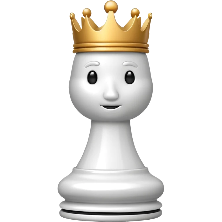 white plastic chess pieces, king emoji