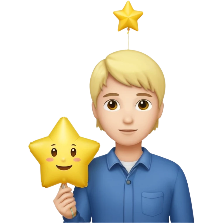 holding yellow star balloon emoji