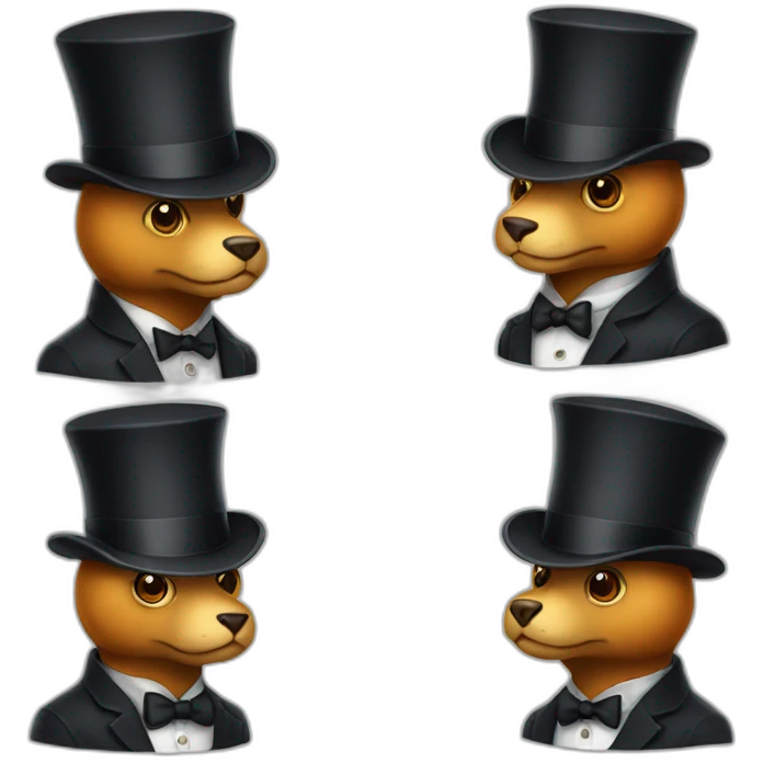 animal wearing a  bowler hat emoji
