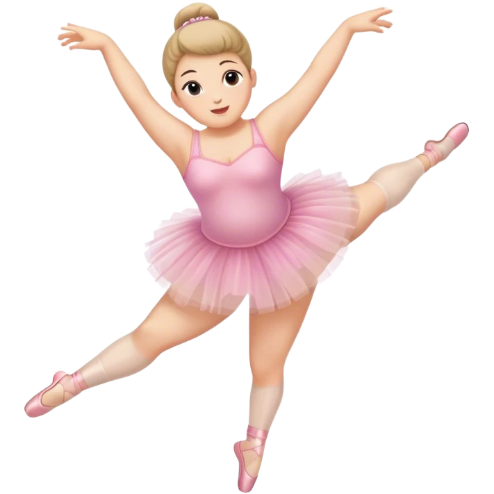 A fat ballerina jumping emoji