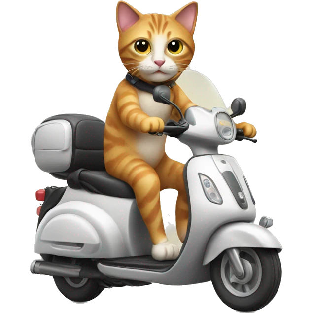 Cat driving scooter  emoji