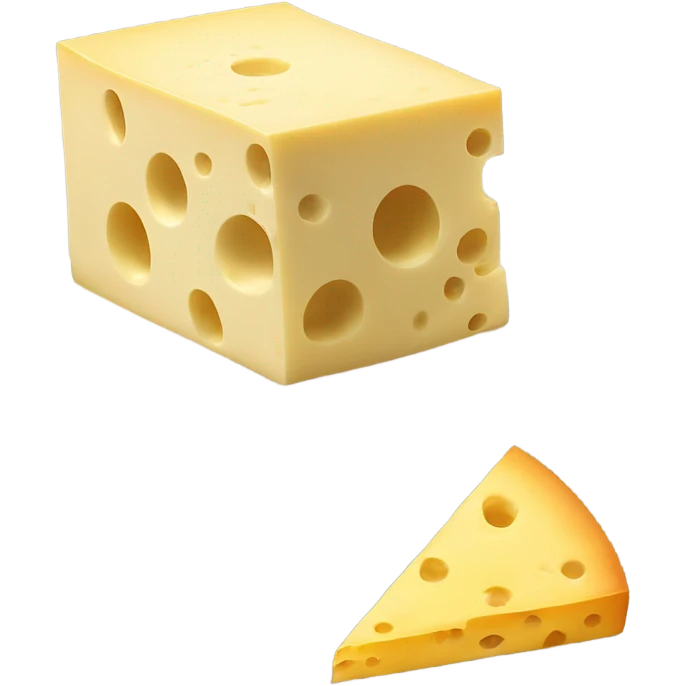A piece of cheese ware a Christmas hat emoji