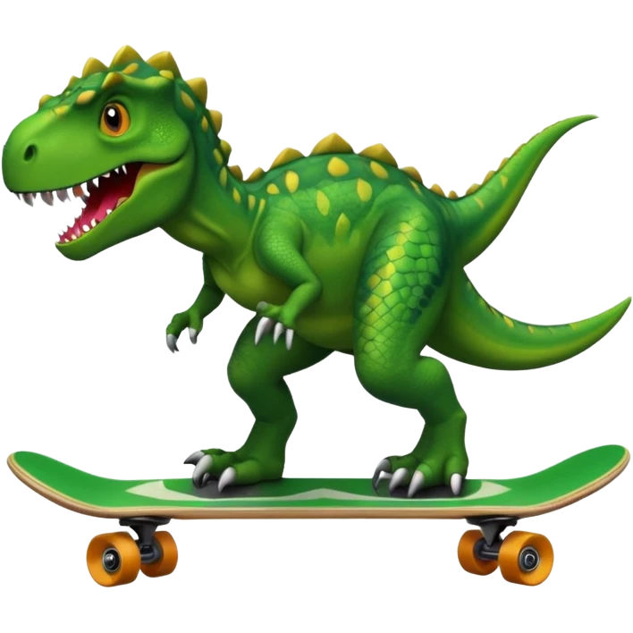 Dinosaur on a skateboard emoji