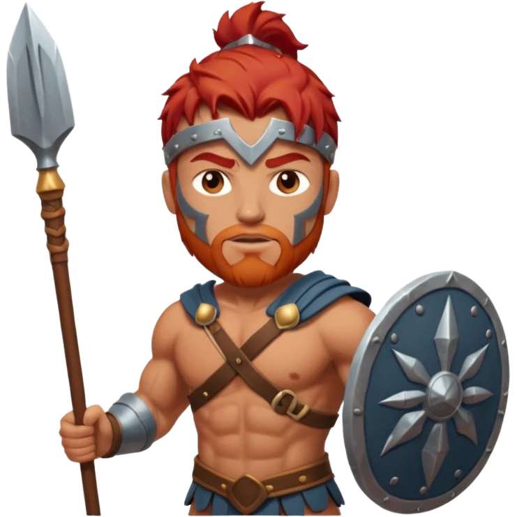 Gladiator with red hair and spear emoji