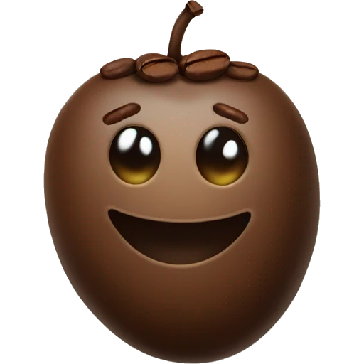 coffee bean with heart eyes smile emoji