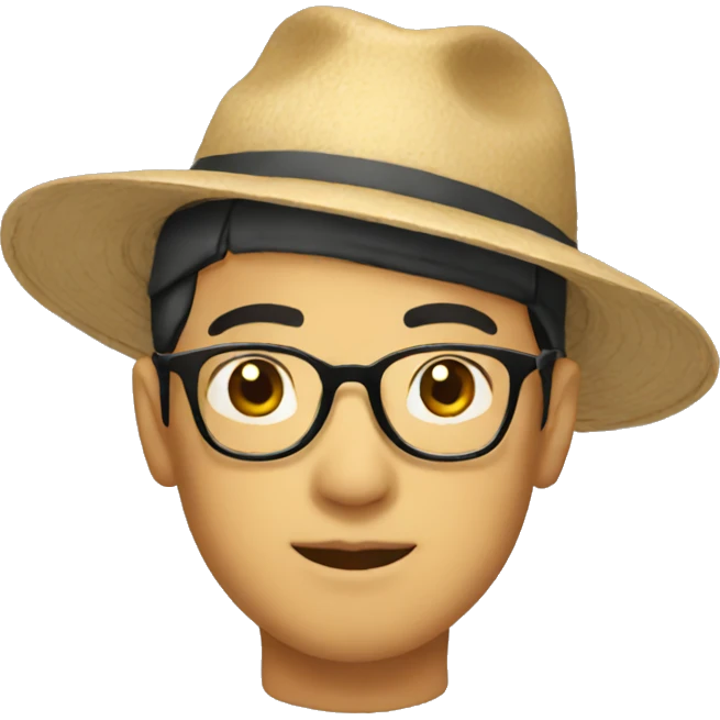 asian man with glasses & hat emoji