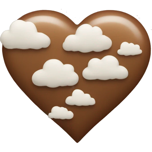 brown heart with three small clouds emoji