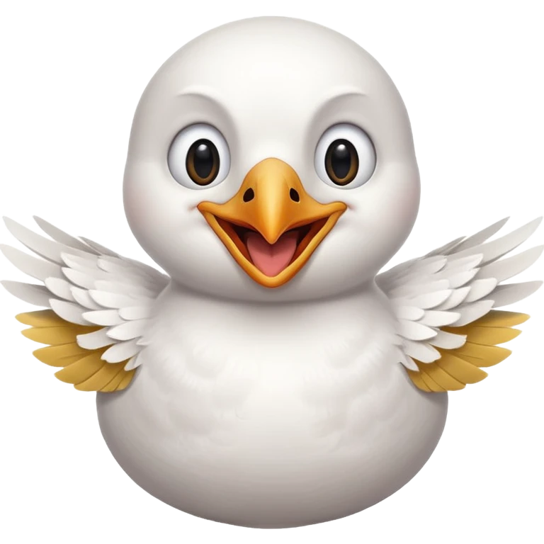 seagull laughing hard, simple, expressive emoji