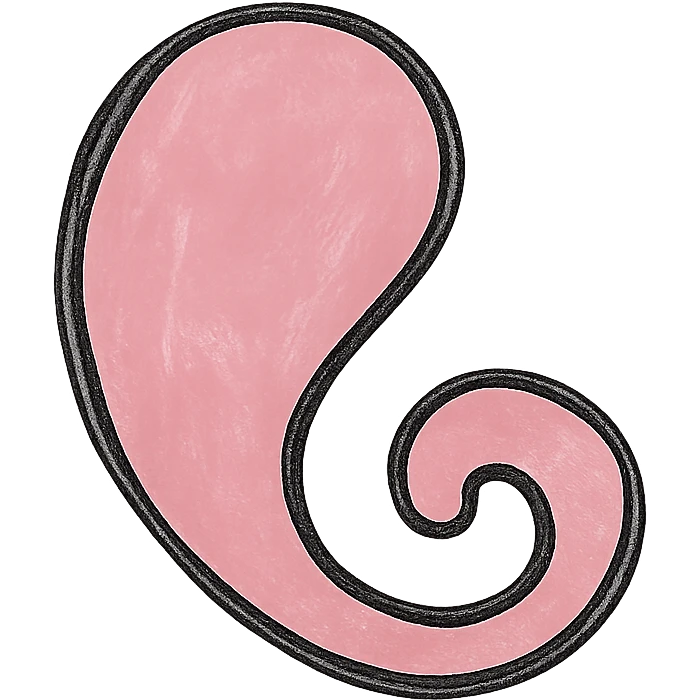 hand drawn outlined icon of a pink shape, no fill, thick lines emoji