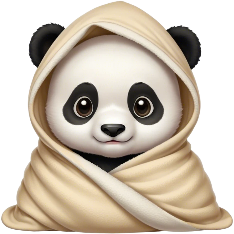 Disney-style cute baby panda in blanket emoji