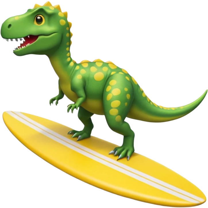 Dinosaur on a surfboard emoji