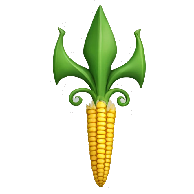 trident with corn emoji