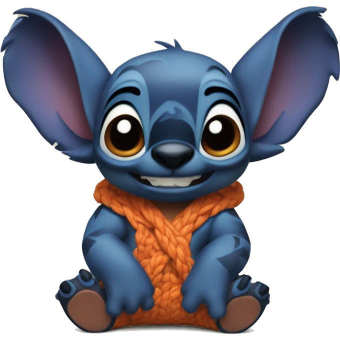 Stitch from lilo and stitch but with black and orange coloring emoji