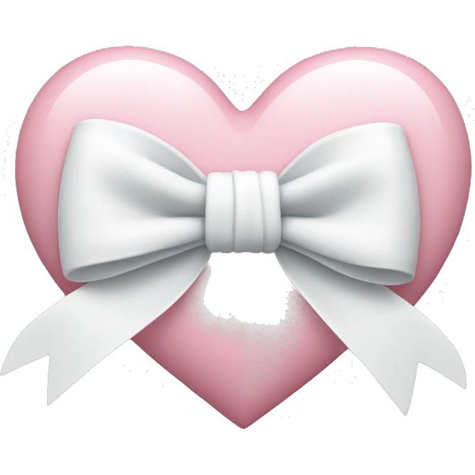 Pastel pink heart with white bow emoji