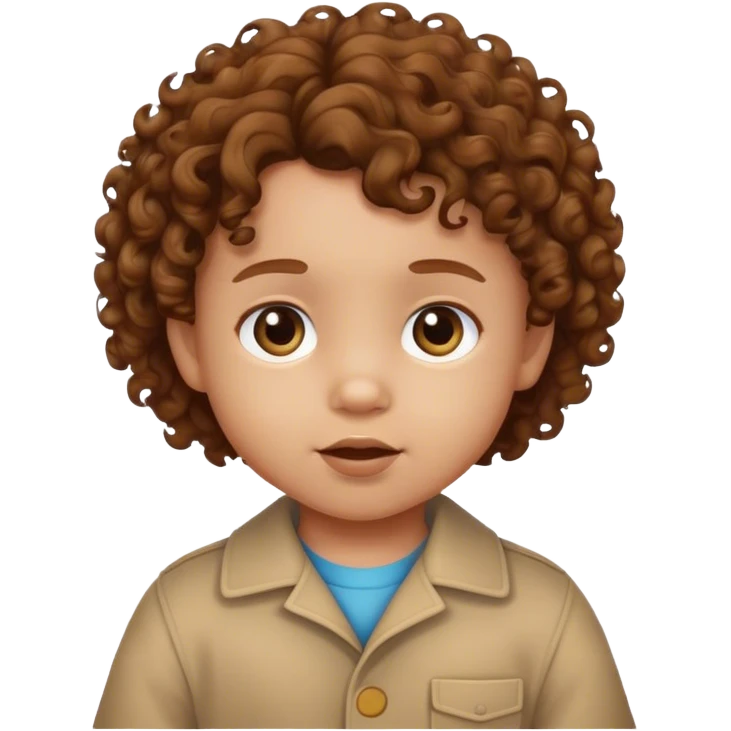 toddler with curly brown hair  emoji